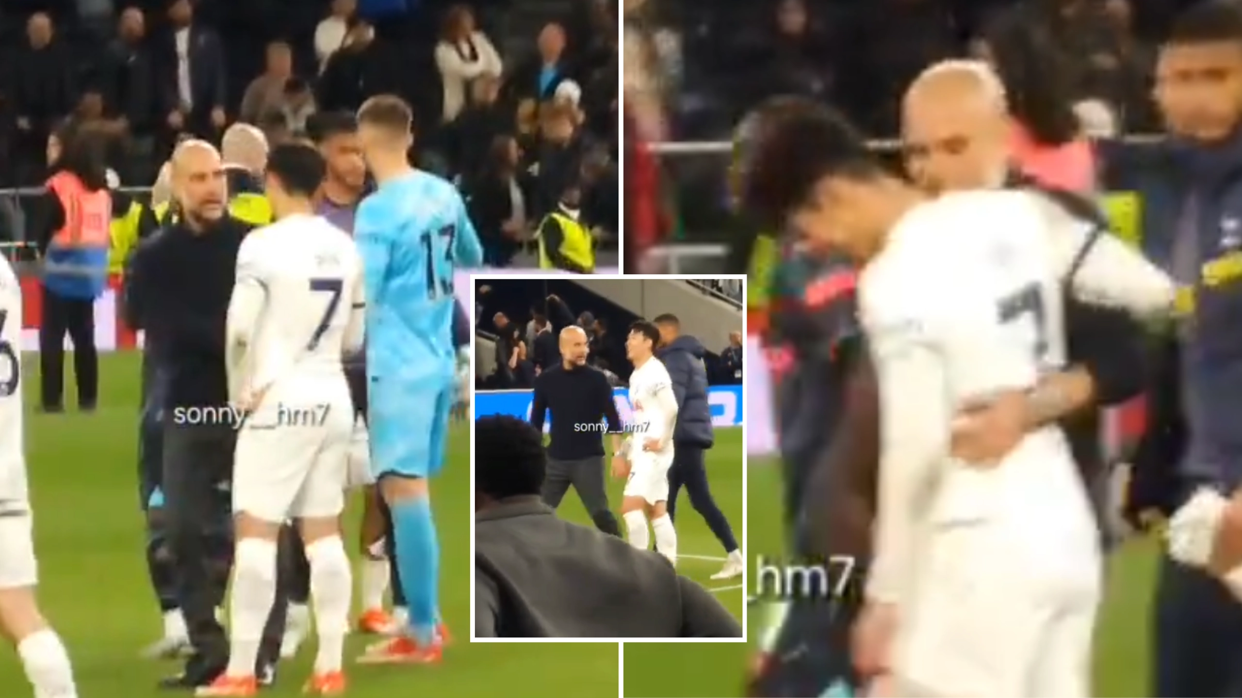 Footage of Pep Guardiola and Son Heung-min emerges at FT after Spurs star's costly miss against Man City