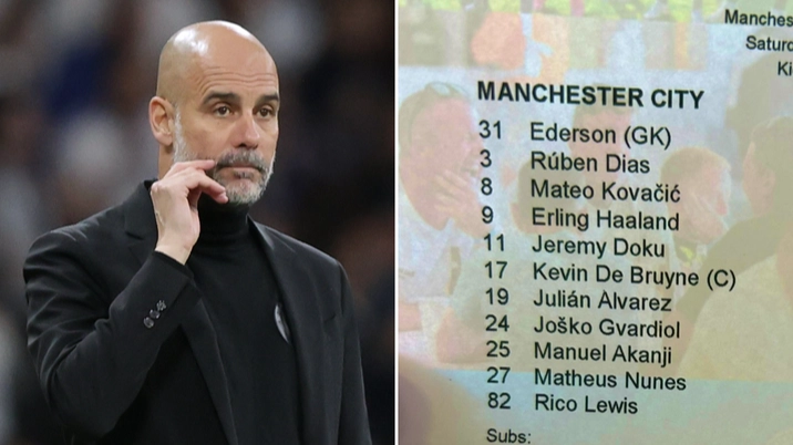 Fans make the same joke after seeing Man City teamsheet error before Luton clash