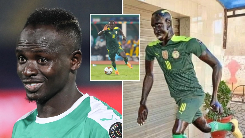 A statue of Sadio Mane has been unveiled in his hometown of Bambali
