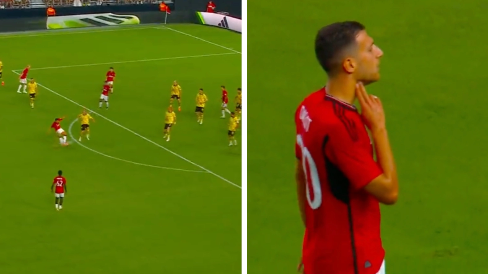 Diogo Dalot scores an absolute screamer against Borussia Dortmund, he could be in for a huge season