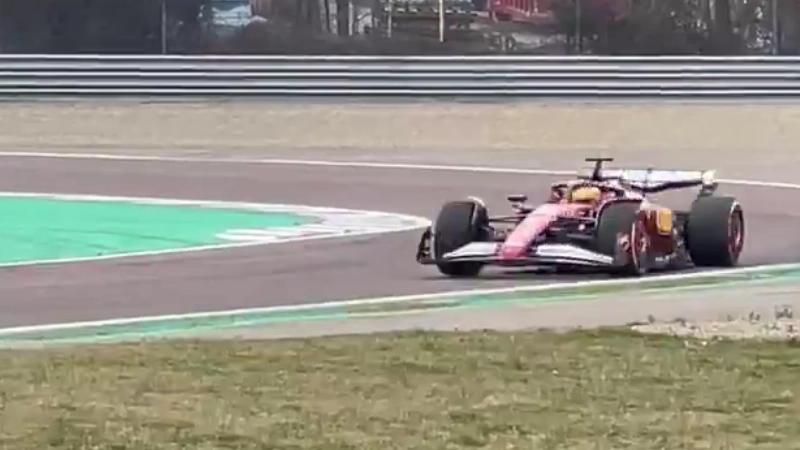 F1 fans spot key detail in first footage of Lewis Hamilton's Ferrari testing as Frederic Vasseur speaks out