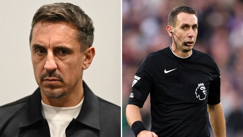 Gary Neville tweet about David Coote and Liverpool from four years ago resurfaces after viral video
