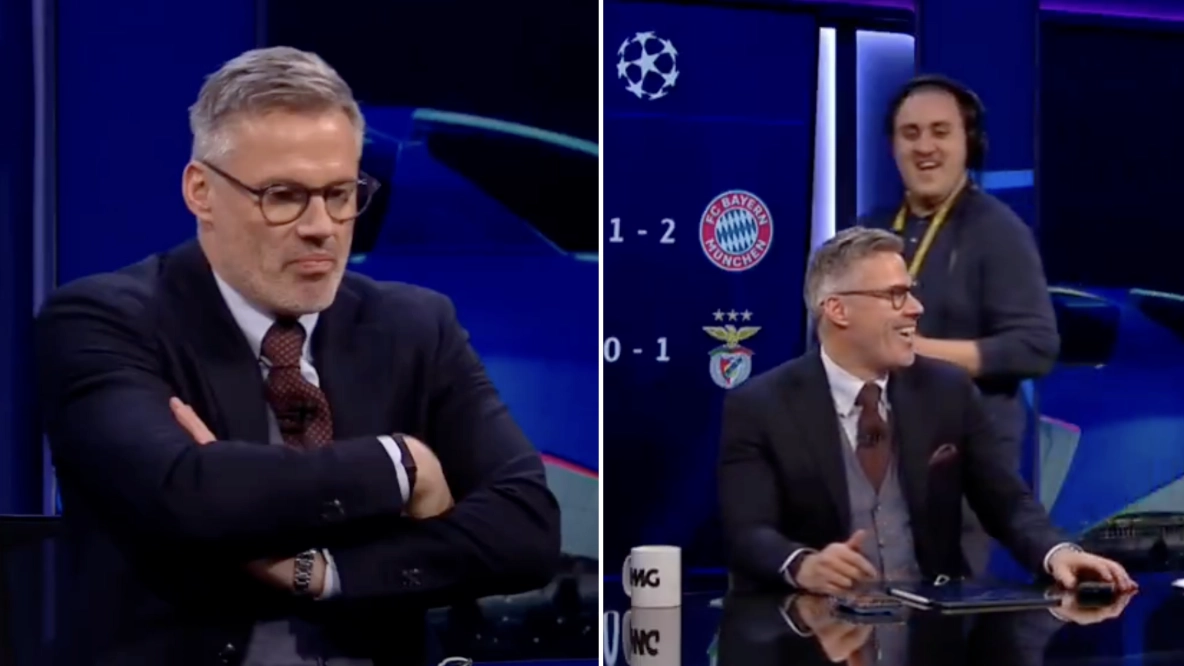 Jamie Carragher's furious reaction to Everton equaliser revealed as CBS Sports staff member rubs salt in wound