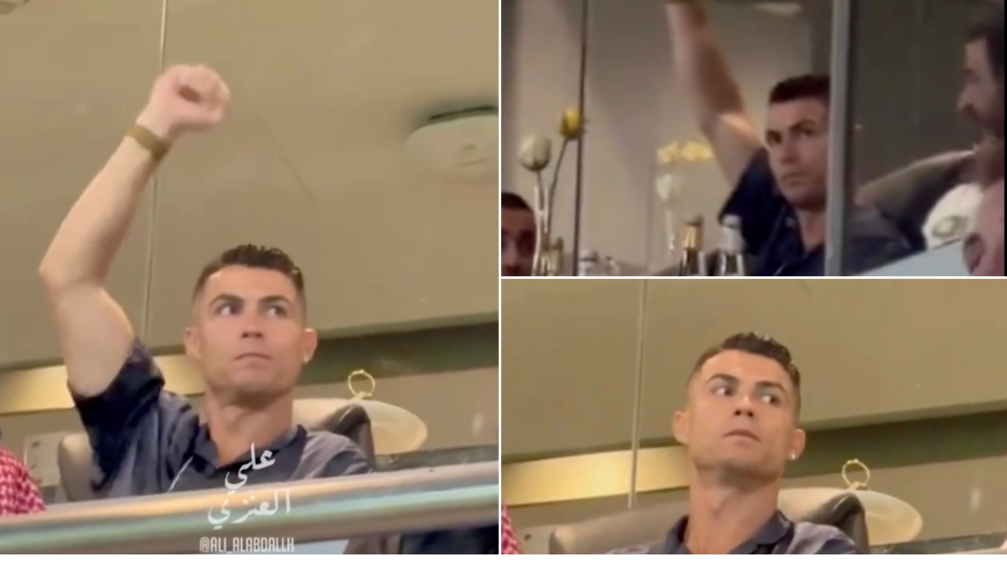 Cristiano Ronaldo's reaction to Al Nassr fans chanting his name during suspension for 'obscene' gesture