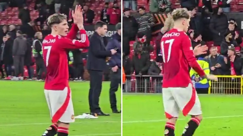 Man Utd fans left concerned as 'emotional' footage of Alejandro Garnacho emerges after Rangers win