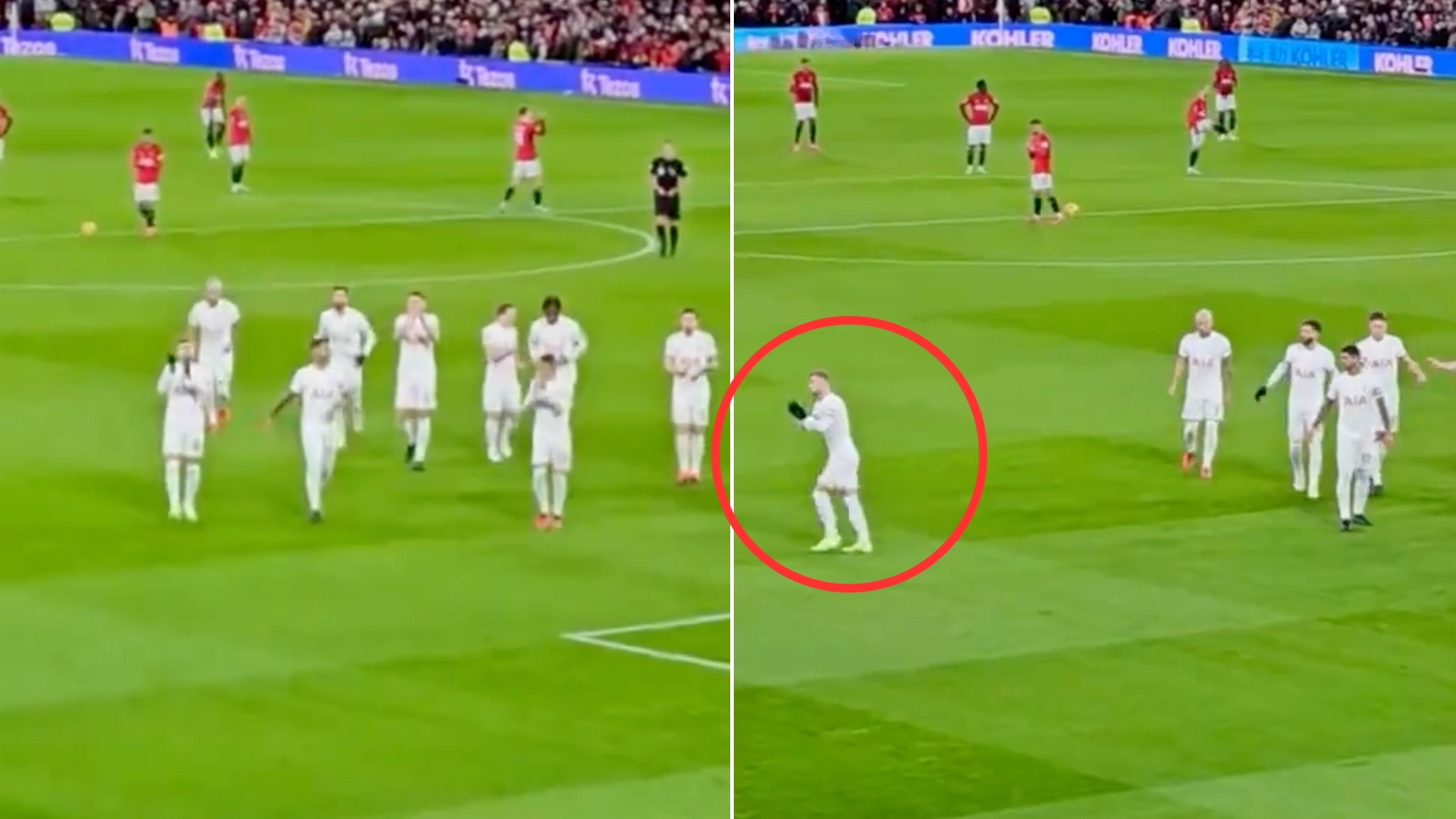 Timo Werner spotted forgetting Tottenham pre-match tradition ahead of Man Utd draw