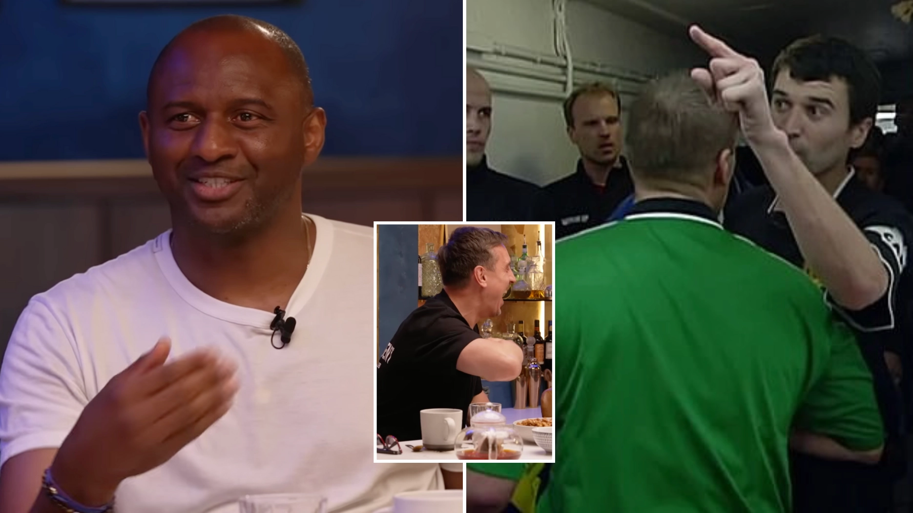 Patrick Vieira finally reveals real reason why furious Roy Keane and Gary Neville tunnel incident happened