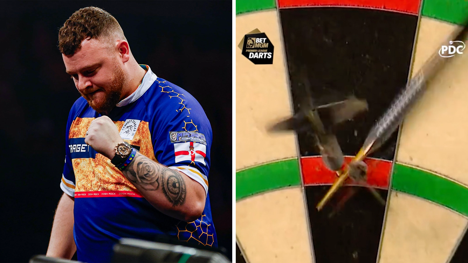 Fans mindblown as Josh Rock hits the most bizarre 180 in darts history against Michael van Gerwen