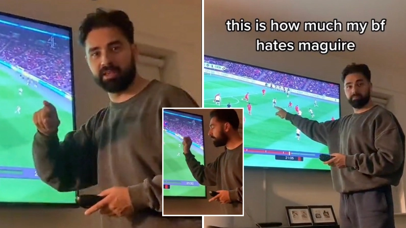 Lad gives full on Monday Night Football-esque rant about Harry Maguire to his girlfriend