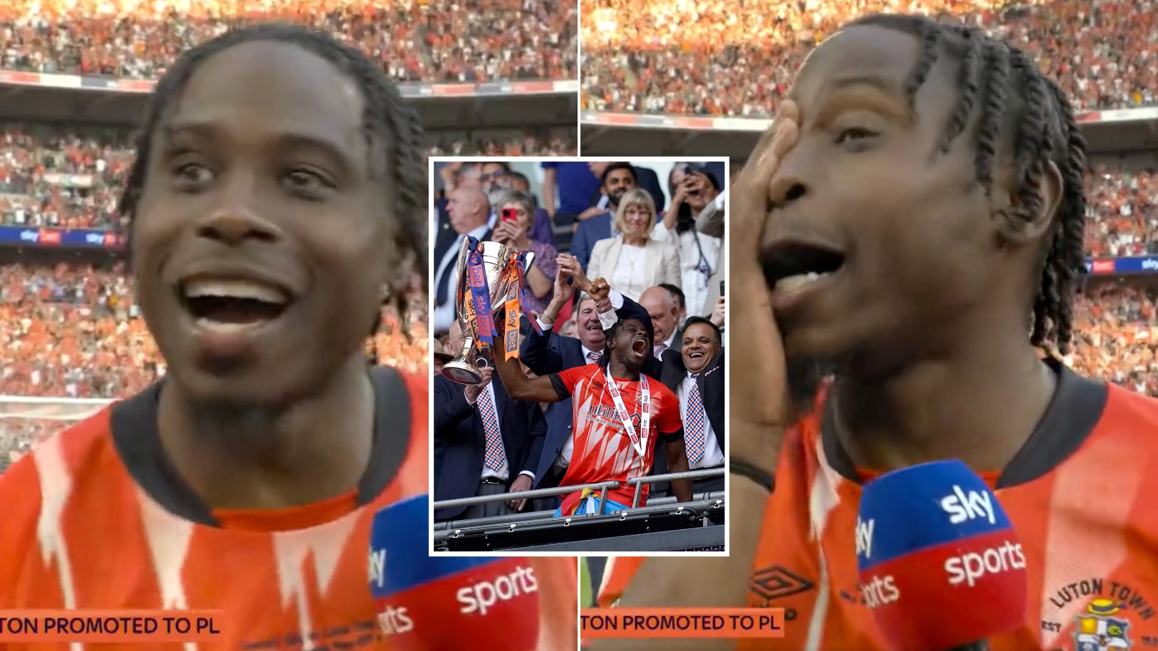 Luton Town's Pelly Ruddock Mpanzu gives brilliant interview after going from National League to Premier League