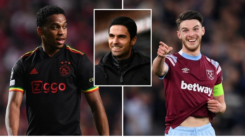 Arsenal could be about to complete Declan Rice and Jurrien Timber signings as Emirates 'clue' spotted