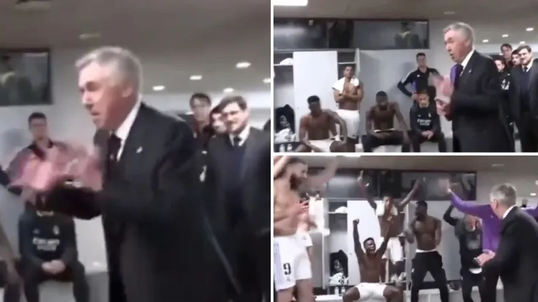 The reaction of the Real Madrid players when Carlo Ancelotti announced a day off tomorrow