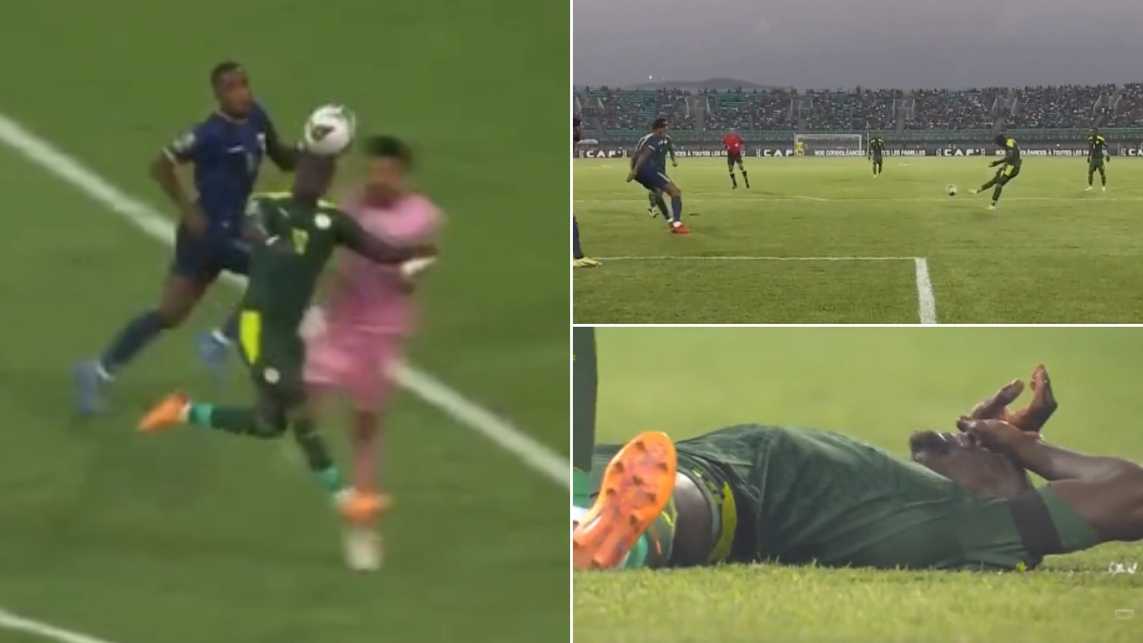 'Concussed' Sadio Mane Scores Stunning Goal After Sickening Head Clash, Eventually Substituted At AFCON