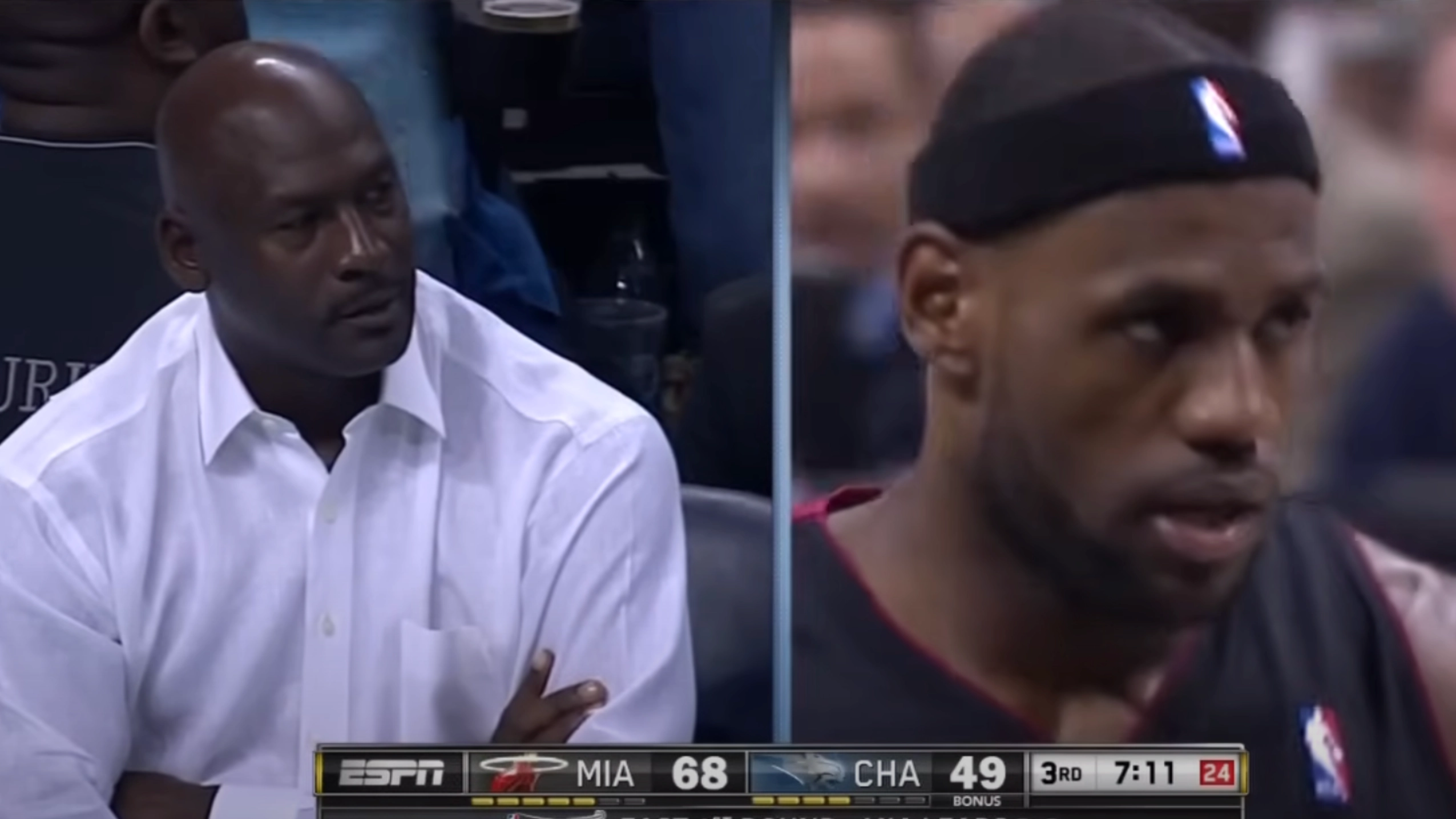 Michael Jordan had the coldest response when LeBron James stared him down while dunking during NBA game