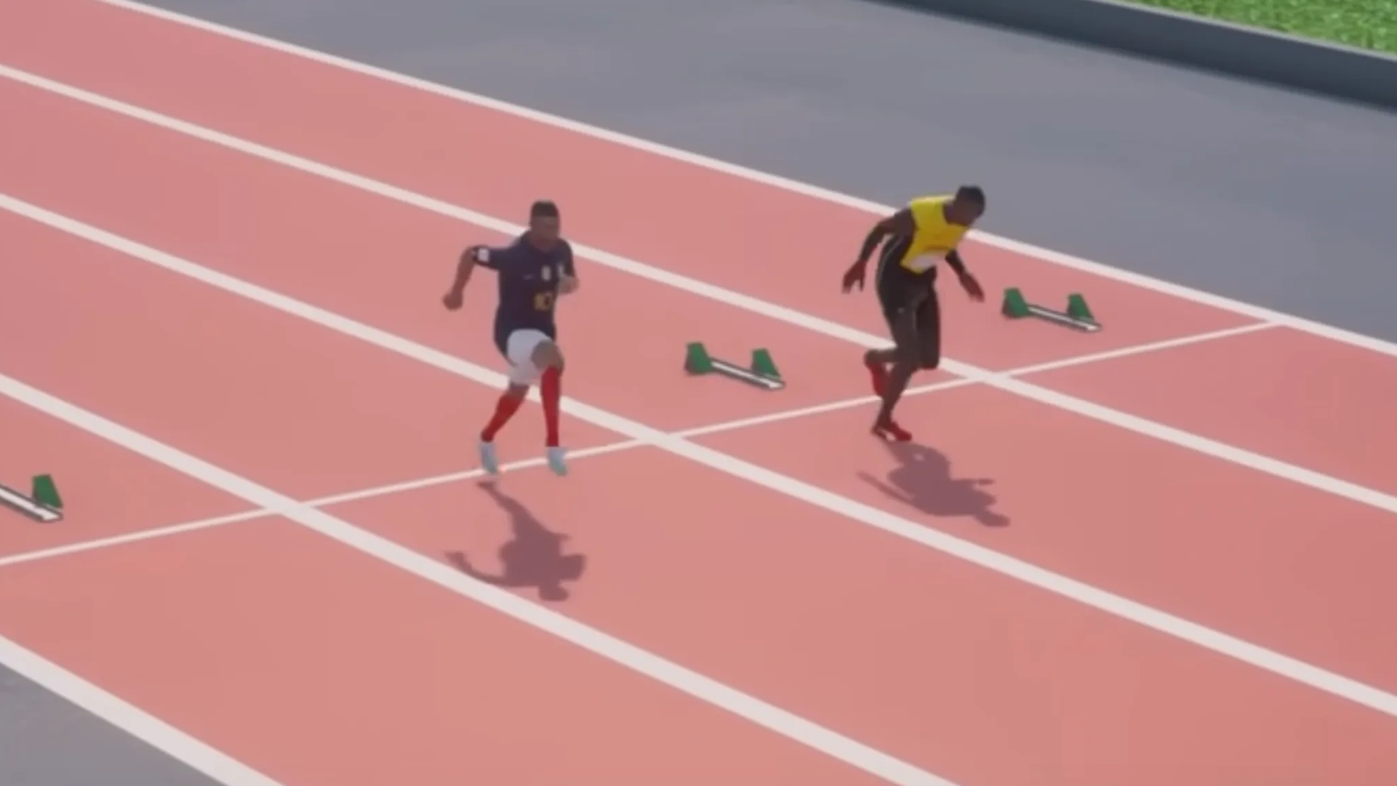 3D simulation shows how a 100m race between Usain Bolt and Kylian Mbappe would go down