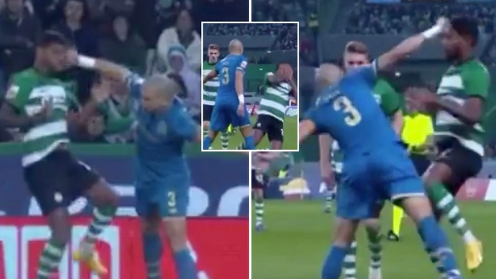 Pepe shown straight red card against Sporting Lisbon for 'punching' player in the face