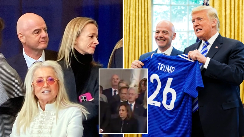 People can't get over what FIFA president Gianni Infantino did during Donald Trump's inauguration speech