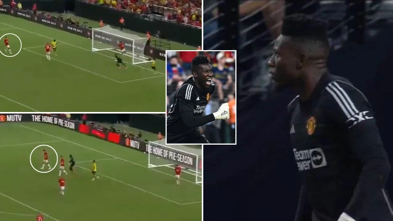 Fans convinced Andre Onana 'already hates' Harry Maguire after raging at him in friendly