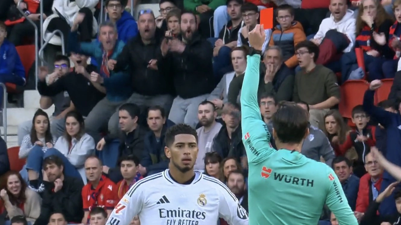 Jude Bellingham given straight red card for what he said to referee during Real Madrid vs Osasuna game