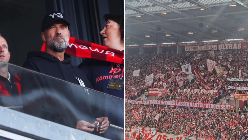 Mainz fans display banners to send brutal message to former manager Jurgen Klopp following Red Bull move 