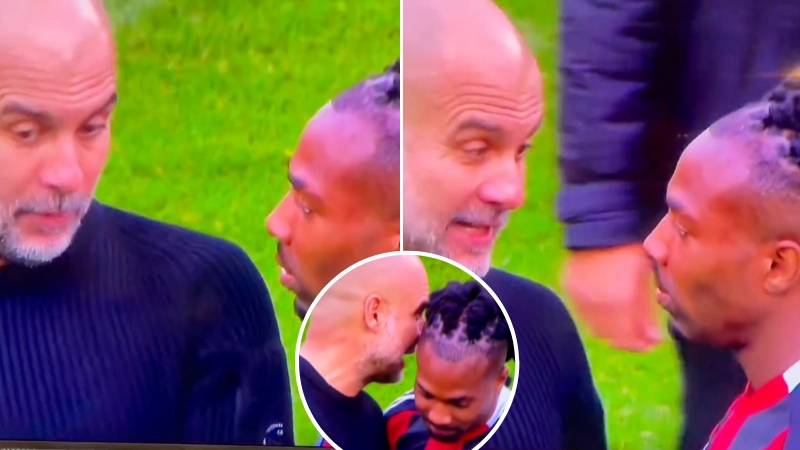 Fans think Pep Guardiola was giving coaching session to Adama Traore after Man City vs Fulham game