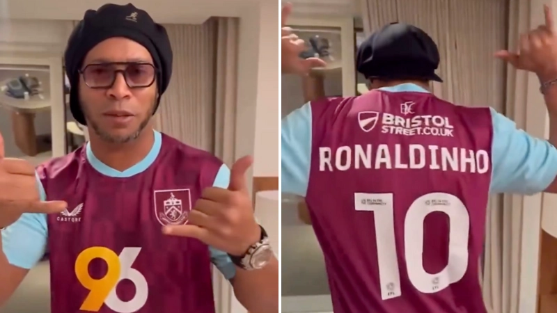 Ronaldinho was wearing a customised Burnley shirt this Christmas for a good reason