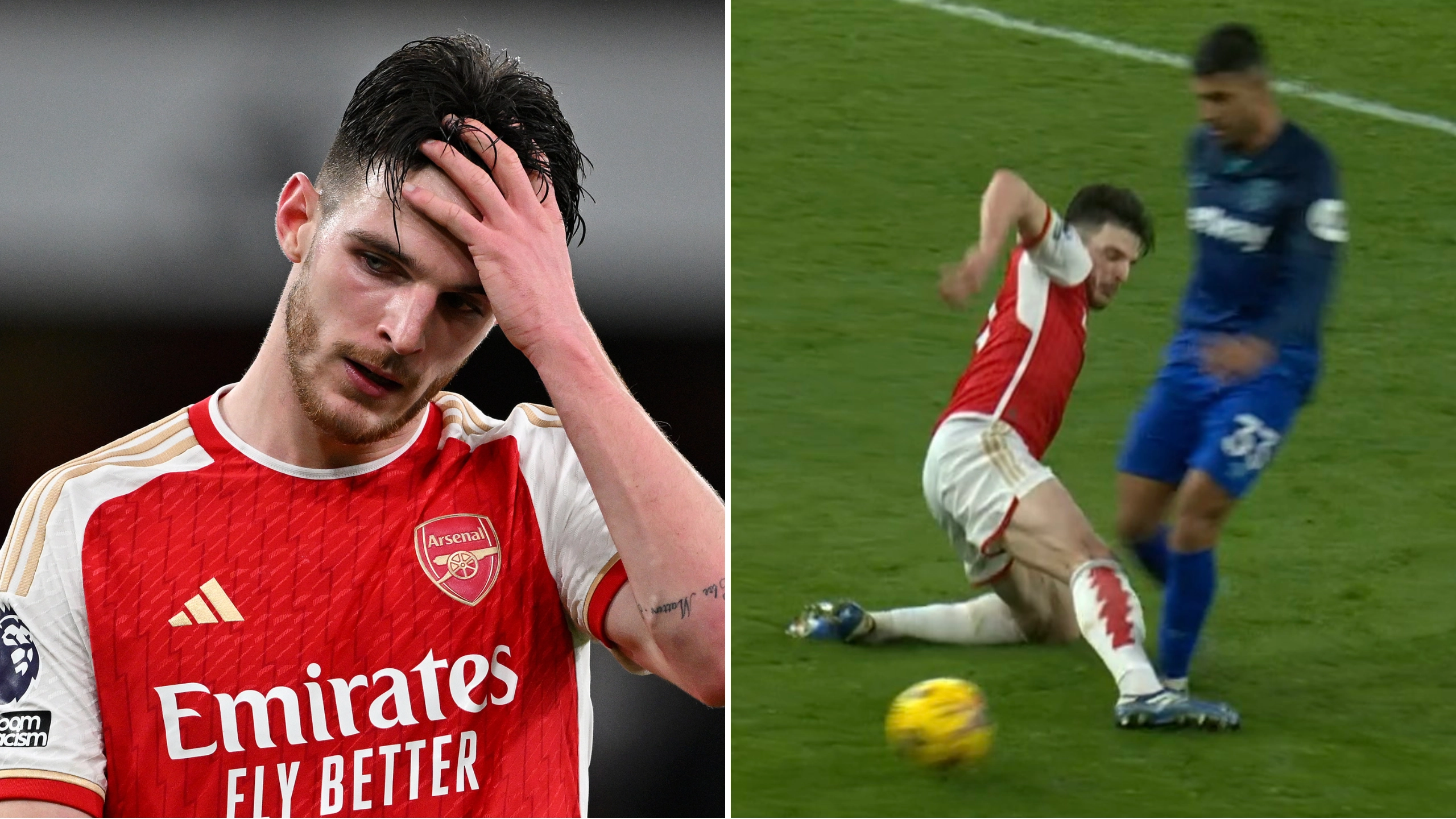 West Ham fans heard signing brutal Declan Rice chant, just moments before he gave away penalty