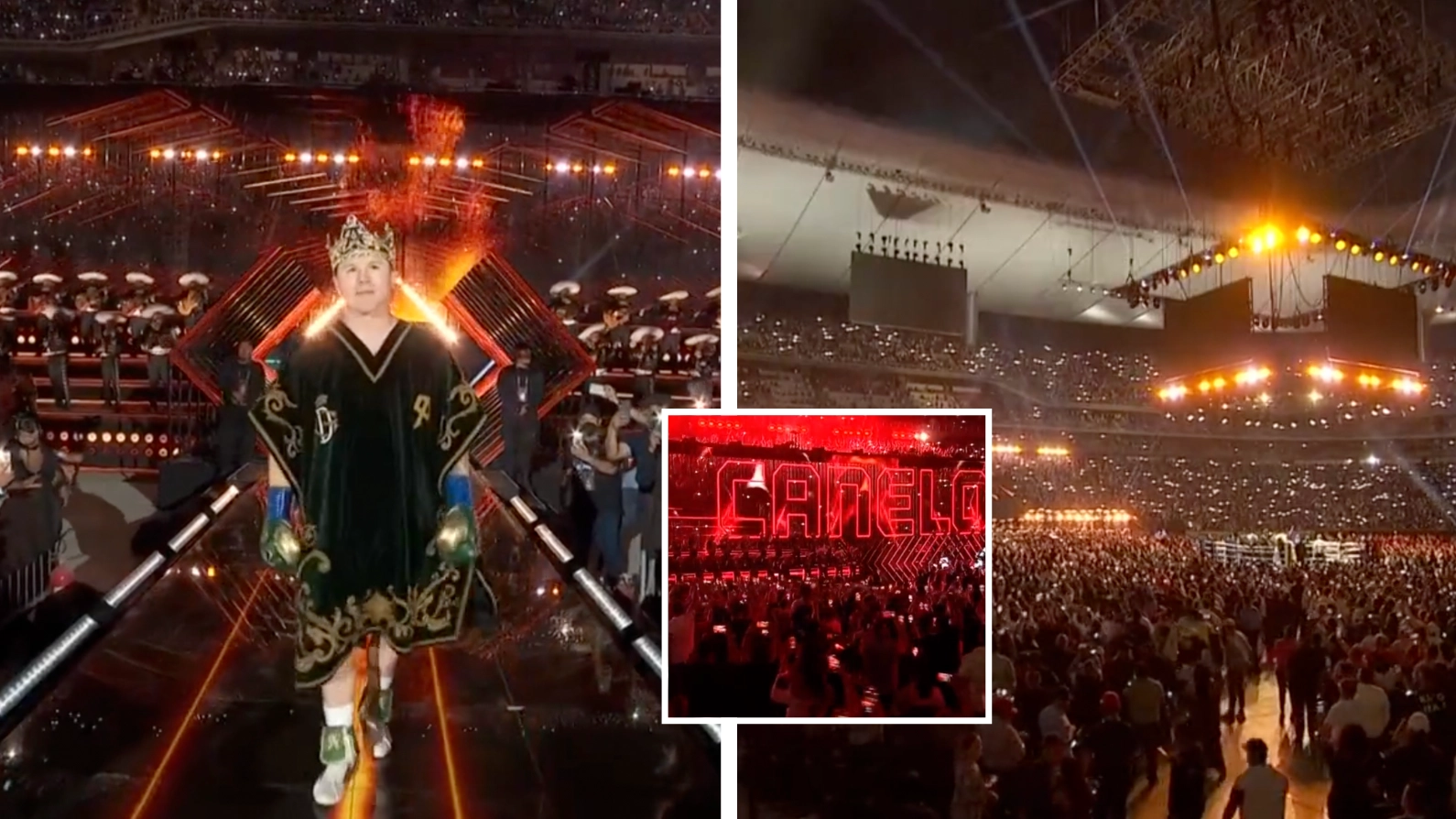 Canelo Alvarez walks out to 150-member mariachi band in Mexico