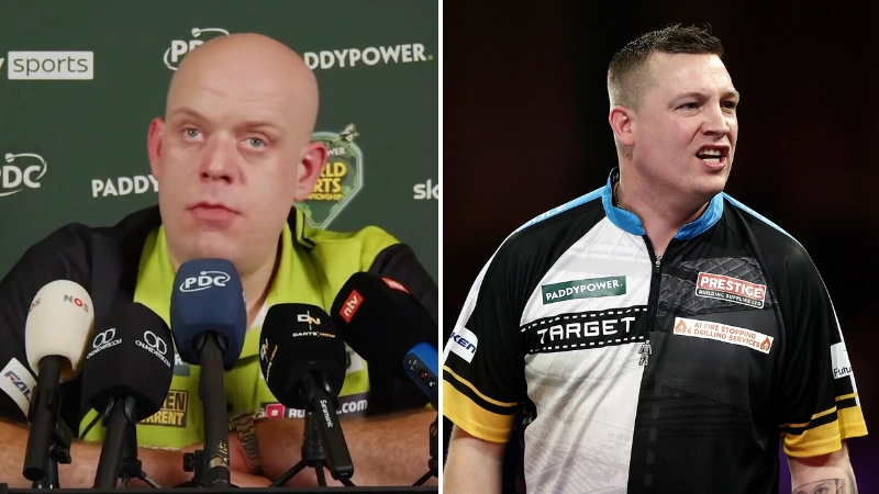 Michael van Gerwen accuses Chris Dobey of talking 'nonsense' as things turn ugly ahead of World Darts Championship clash