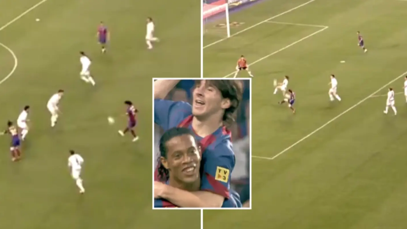 17 Years Ago Today, Ronaldinho Assisted Lionel Messi's First Goal For Barcelona