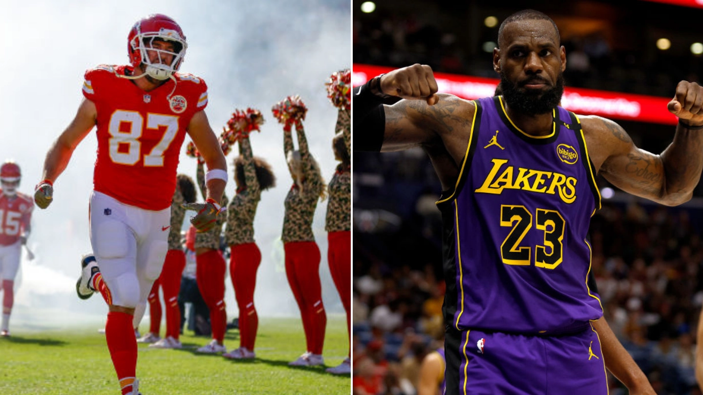 How much Travis Kelce earns per game compared to LeBron James as NFL and NBA salaries compared