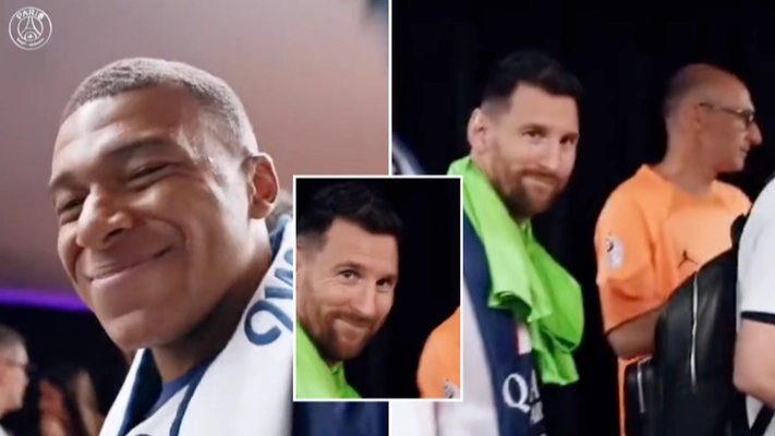 Kylian Mbappe fanboys over Lionel Messi before Ligue 1 trophy lift