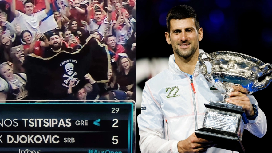 Fans fume as 'ultra fascist' Serbian flag is on display during the Australian Open final