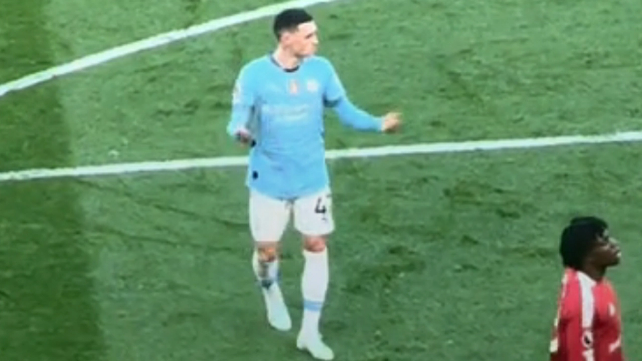 New footage shows Phil Foden's immediate reaction to Man Utd fans' vile chant about his mum