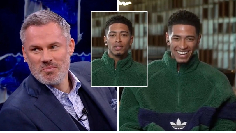 Jamie Carragher snubbed Jude Bellingham for Declan Rice in TOTS, the Real Madrid star’s reaction was priceless
