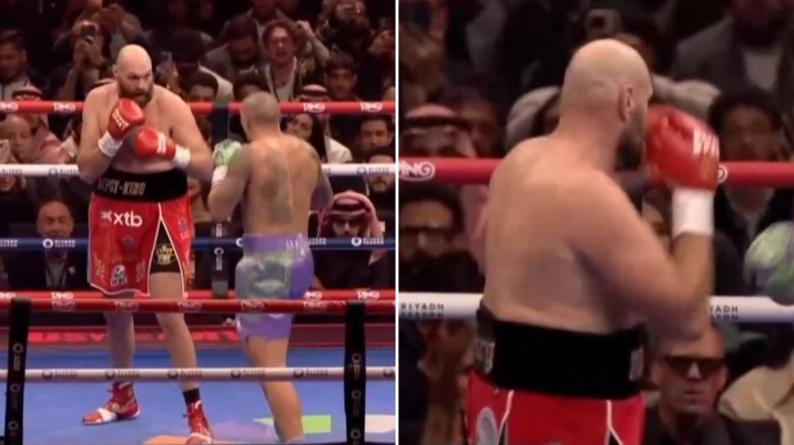 Fans spot the same thing on Tyson Fury's kit just seconds into Oleksandr Usyk fight