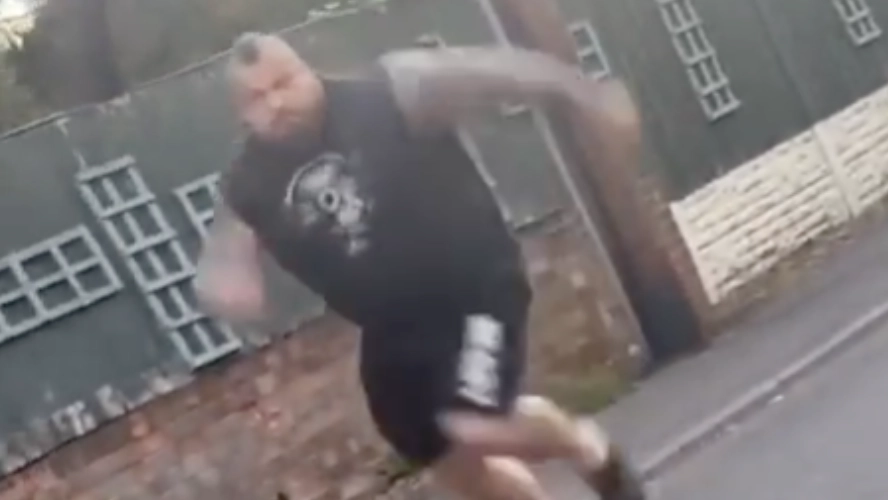 Eddie Hall chases driver screaming 'I'll rip your f***ing head off' as footage of shocking incident emerges