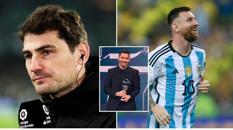 Iker Casillas appears to aim dig at Lionel Messi after he wins The Best FIFA Men's Player award