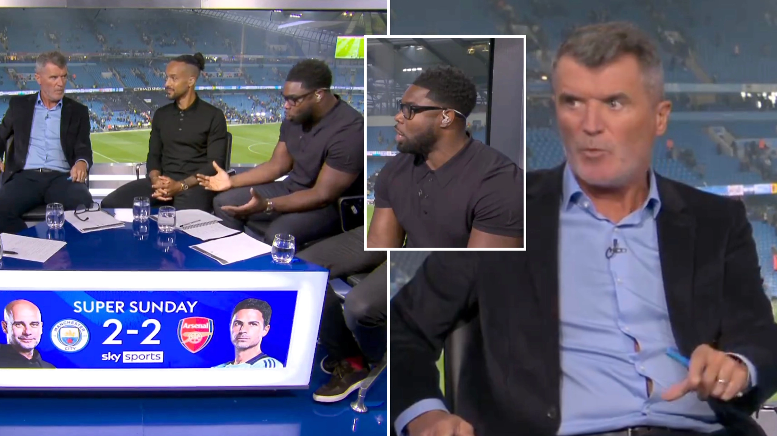 Roy Keane and Micah Richards clash in bad-tempered Sky Sports argument over Arsenal Manchester City draw