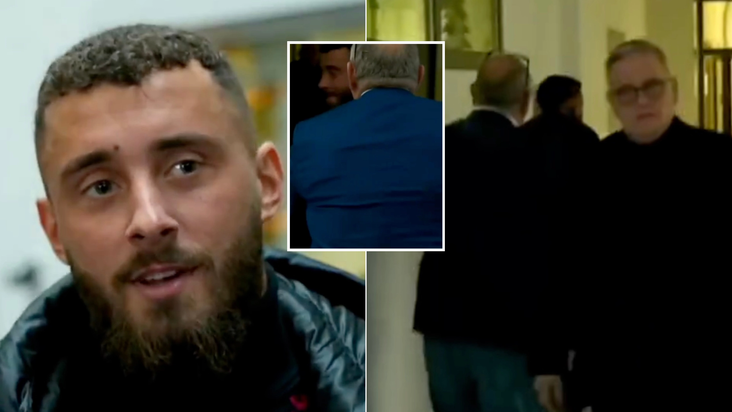 Son of Michael Schumacher's alleged 'blackmailer' dragged off camera by lawyer while giving blundering TV interview