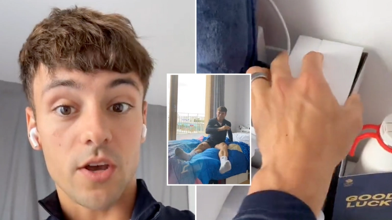 Tom Daley posts video of his ‘cardboard bed’ in Olympic village and fans have so many questions