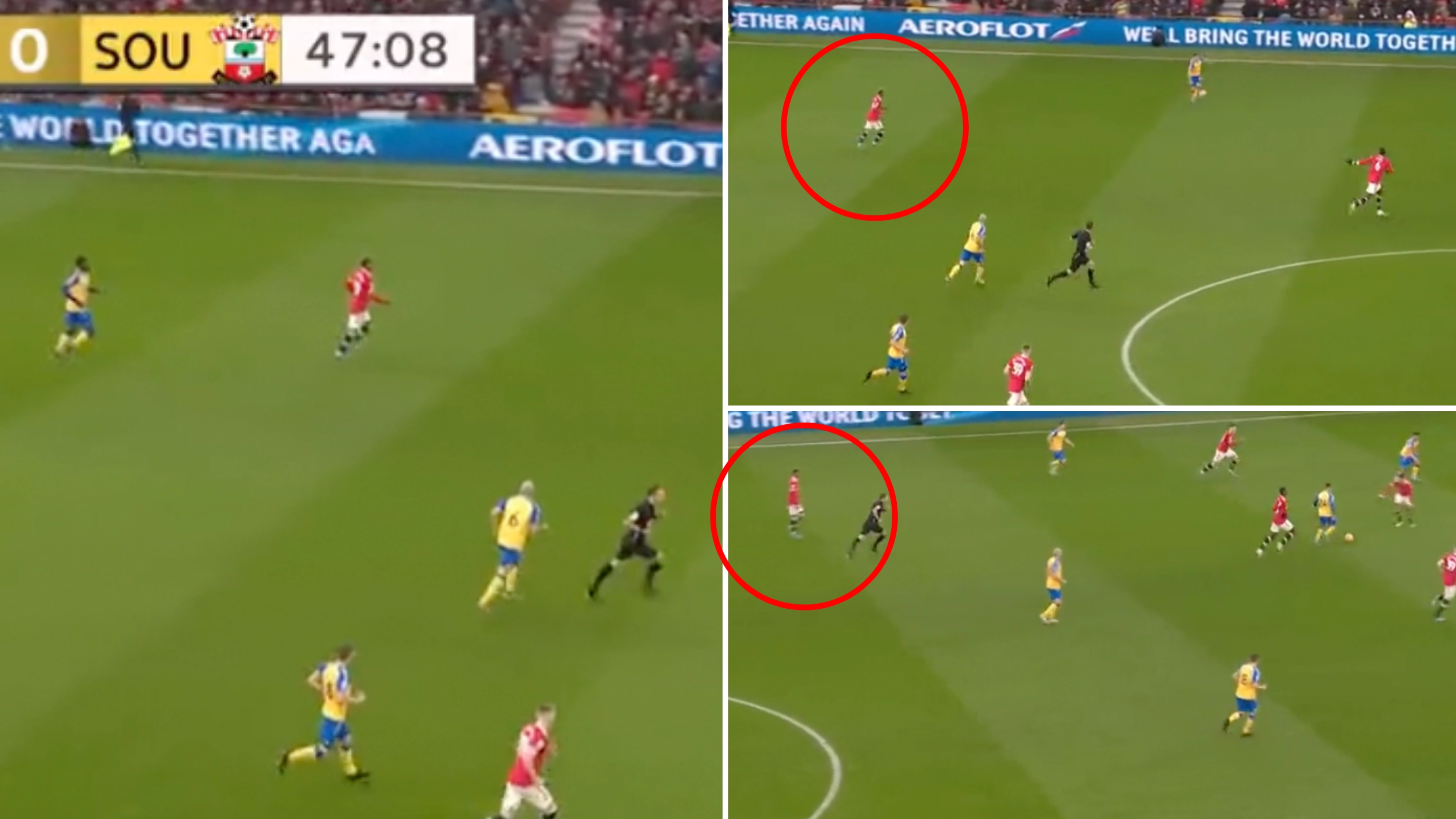 Man United Fans Spot Paul Pogba Asking Marcus Rashford To Defend Before Southampton Equaliser
