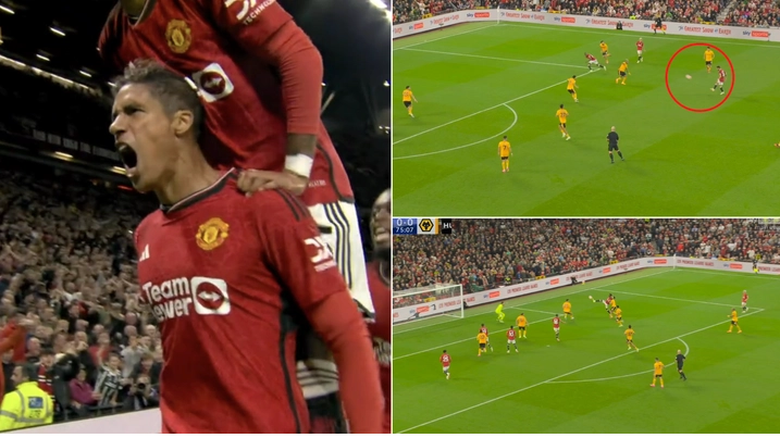 Raphael Varane finally opens the scoring for Man Utd vs Wolves, Old Trafford has erupted