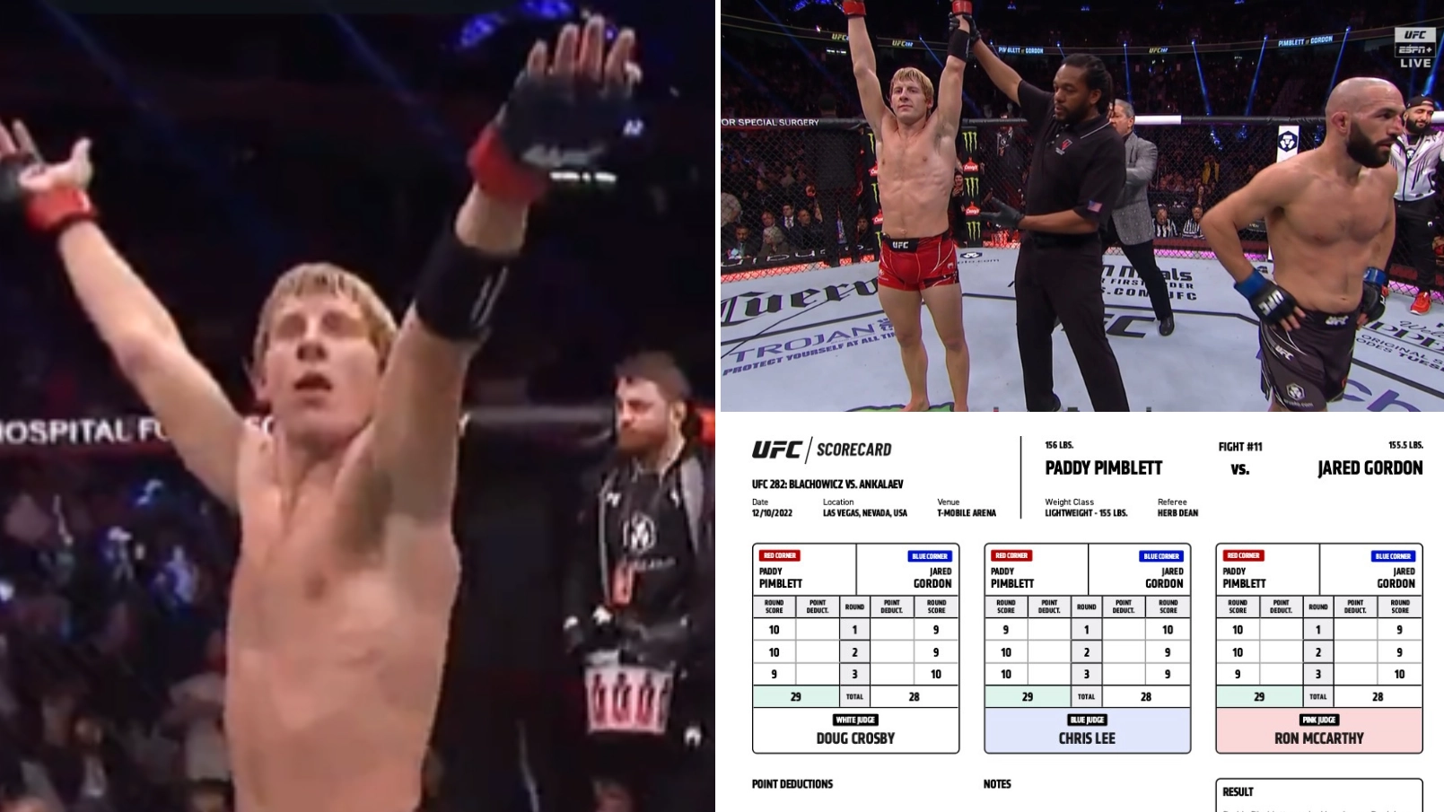UFC fans can't believe the judges' scorecards for Paddy Pimblett vs. Jared Gordon