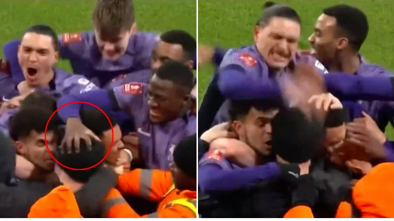 Fans spot how Darwin Nunez and Ibrahima Konate reacted to pitch invader during Liverpool vs. Arsenal
