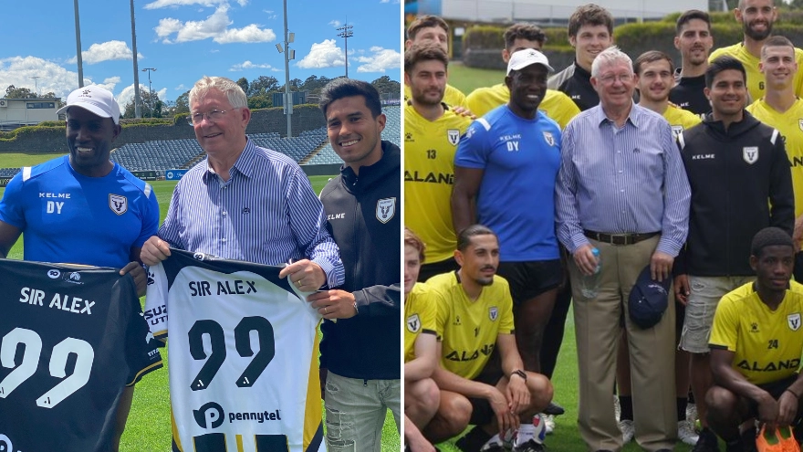 A-League team shocked as Sir Alex Ferguson randomly turns up to their training session