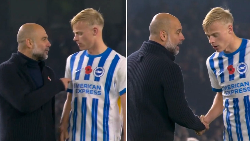 Lip reader reveals what Pep Guardiola REALLY said to Jan Paul van Hecke in heated exchange after Brighton vs Man City