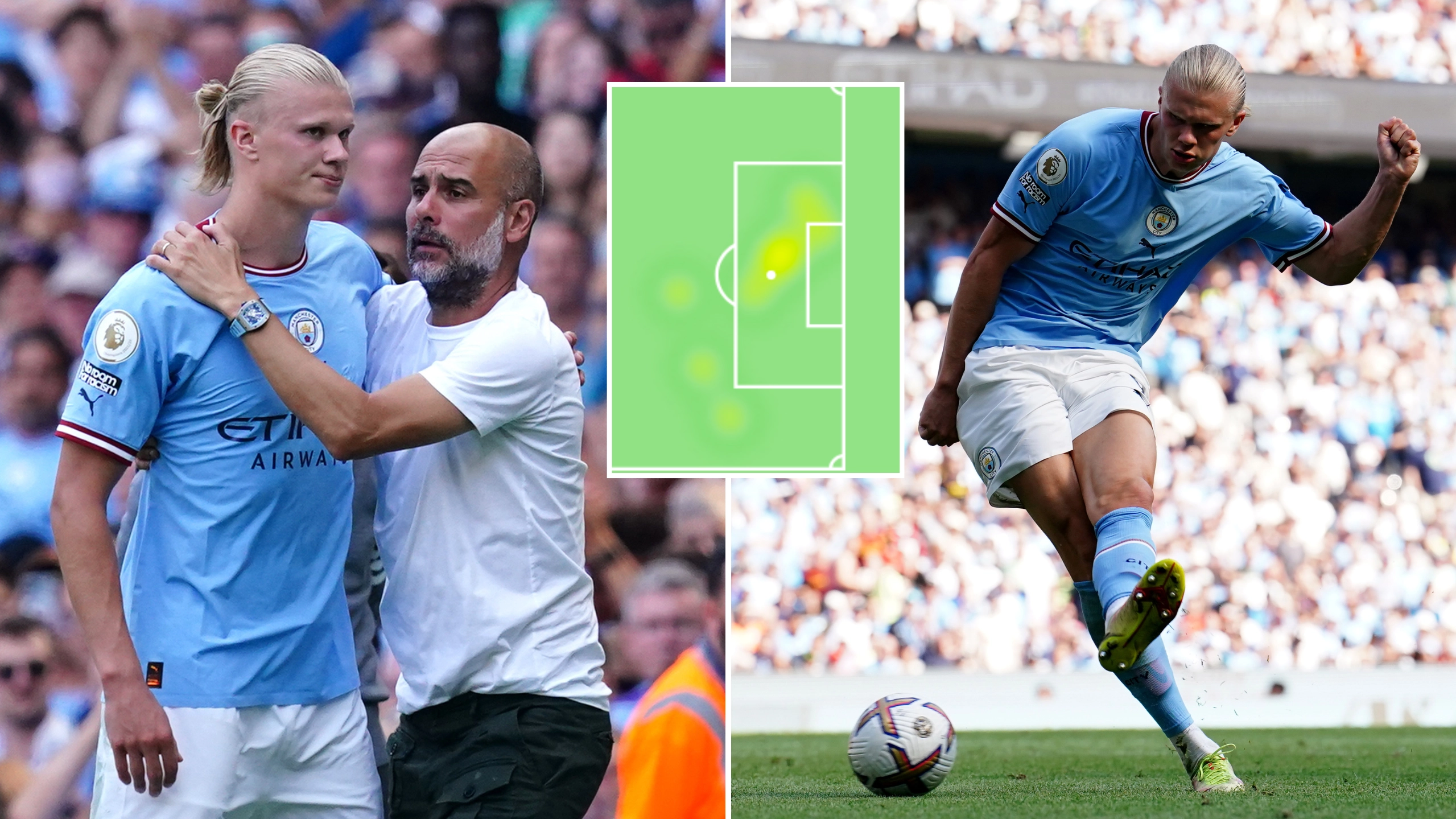 Erling Haaland completed just two passes vs Bournemouth, the least in a Pep Guardiola Man City team ever