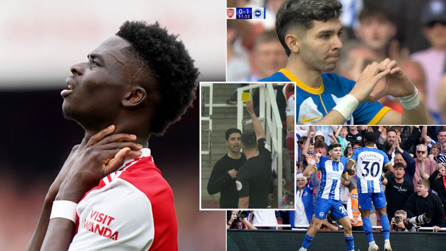Arsenal lose at home to Brighton, Man City are closing in on a third title in a row