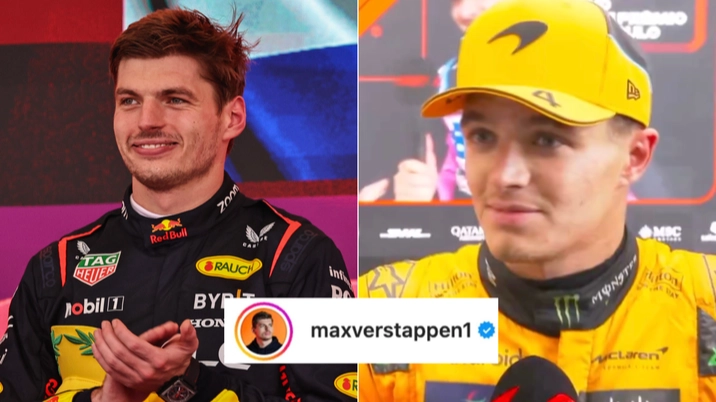 Lando Norris drops new three-word comment on Max Verstappen post after 'luck not talent' dig at Brazilian GP win